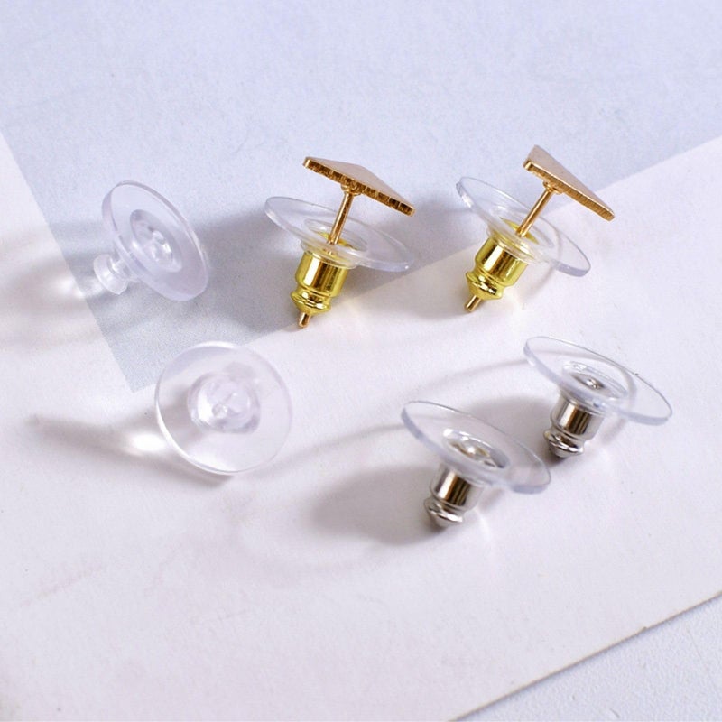 KASBEE Fishhook Earring Backs for Droopy Ears, Earring Backs Replacement, Bullet Clutch Earring Stoppers, Hypoallergenic, Pack of 120 - Image 3
